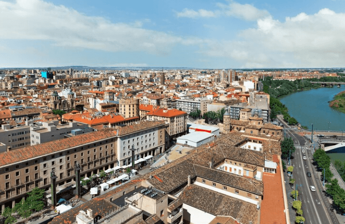 Vista aérea de la ciudad de Zaragoza